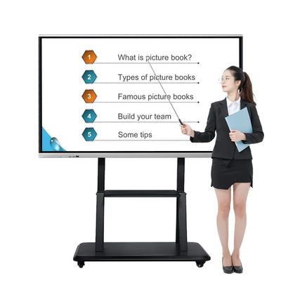 100 นิ้ว 4K UHD Interactive Whiteboard กับ 20 จุด Multi-Touch Smart Board สําหรับห้องเรียน