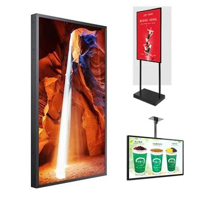 จอแสดงผลโฆษณา LCD ขนาด 55 นิ้ว อัตราส่วน 16:9 ความสว่างสูง เครื่องเล่นวิดีโอ พร้อมความสว่าง 2000cd/m2 สำหรับหน้าร้าน