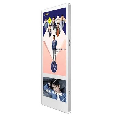 18.5 + 10.1inch LCD ผนังติดตั้งลิฟท์โฆษณาจอ พร้อม 50W พลังงานและเหล็กอัลลูมิเนียมการก่อสร้างสําหรับป้ายดิจิตอล