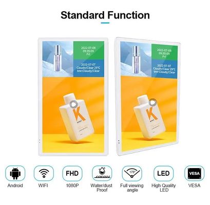 จอแสดงผลโฆษณาลิฟต์อัลลอยด์อลูมิเนียม 50W พร้อมป้ายดิจิทัลความละเอียด 1920x1080