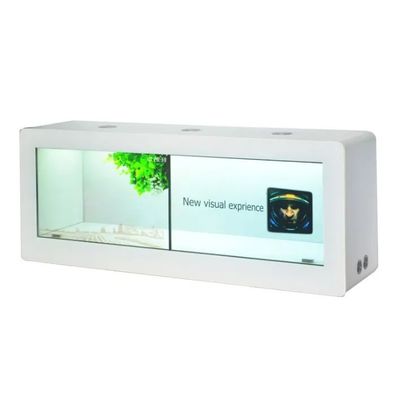 ตู้โชว์ LCD โปร่งใสขนาด 55 นิ้ว พร้อมระบบสัมผัสแบบคาปาซิทีฟ และตู้จอ LCD แบบผนังต่อ 1x2