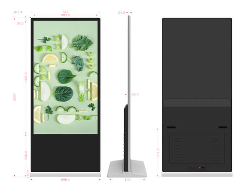 จอสัมผัส 65 นิ้ว จอป้ายดิจิตอล พร้อมแสงสว่างสูง LCD โฆษณาพื้นยืน Kiosk