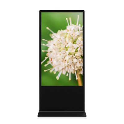 หน้าจอโฆษณา LCD ขนาด 75 นิ้ว สูงบนพื้น พร้อมความละเอียด 4K และระบบปฏิบัติการ Android