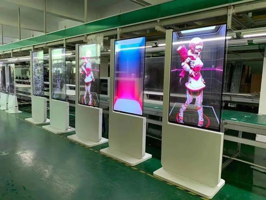 ตู้โชว์ LCD โปร่งใสขนาด 55 นิ้ว ความละเอียด 1920 x 1080 พร้อมขาตั้งพื้น จอ OLED