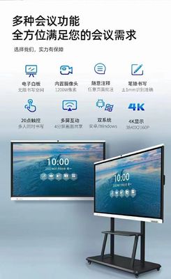 ไวท์บอร์ดดิจิทัลแบบโต้ตอบความสว่างสูง พร้อมความเข้ากันได้กับซอฟต์แวร์ Mac OS และเทคโนโลยีสัมผัสแบบคาปาซิทีฟ