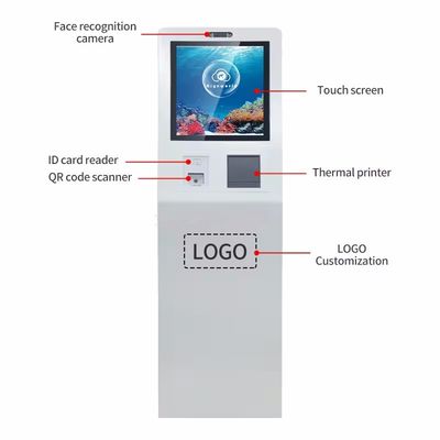 โรงแรม โรงพยาบาล สอบถาม คิโอสก์บริการตนเอง 22Inch Touch Screen Bank Bill Terminal