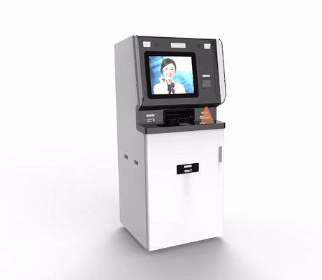 คิออสก์เช็คตัวเองที่กําหนดเอง พร้อมเครื่องแจกบัตรกล้องรับรู้ใบหน้า และไฟ LED