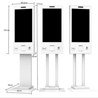 ระบบ POS Kiosk แบบ All-in-one พร้อมหน้าจอสัมผัสแบบคาปาซิทีฟ เครื่องพิมพ์เทอร์มอลขนาด 80 มม. และเครื่องอ่านบัตร NFC สำหรับการชำระเงินด้วยตนเอง