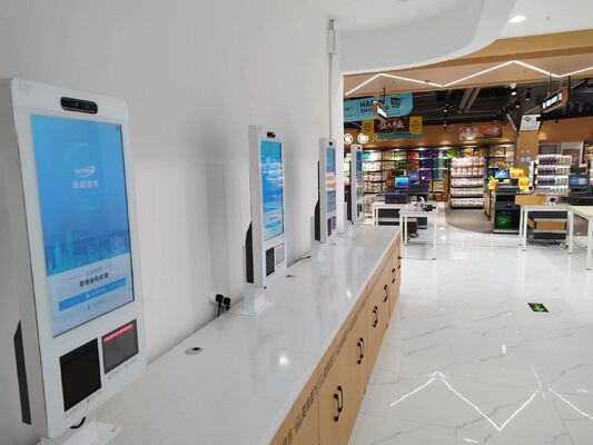ระบบ POS Kiosk แบบ All-in-one พร้อมหน้าจอสัมผัสแบบคาปาซิทีฟ เครื่องพิมพ์เทอร์มอลขนาด 80 มม. และเครื่องอ่านบัตร NFC สำหรับการชำระเงินด้วยตนเอง