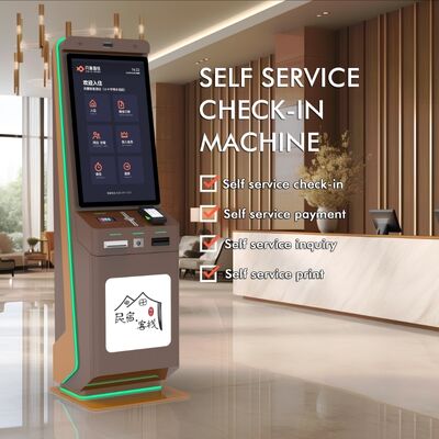 โรงแรม Self-Check-In Kiosk พร้อมการชําระค่าใช้จ่ายด้วยรหัส QR และจอสัมผัสสําหรับการบริการตนเองที่ยืนอยู่บนพื้น