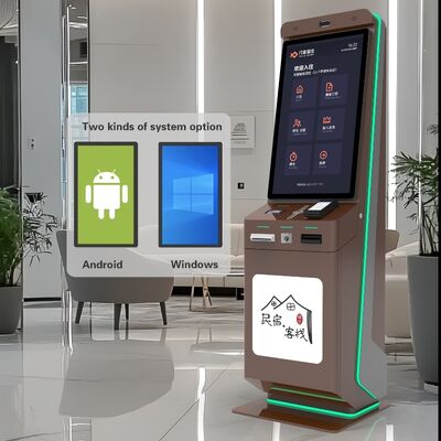 โรงแรม Self-Check-In Kiosk พร้อมการชําระค่าใช้จ่ายด้วยรหัส QR และจอสัมผัสสําหรับการบริการตนเองที่ยืนอยู่บนพื้น