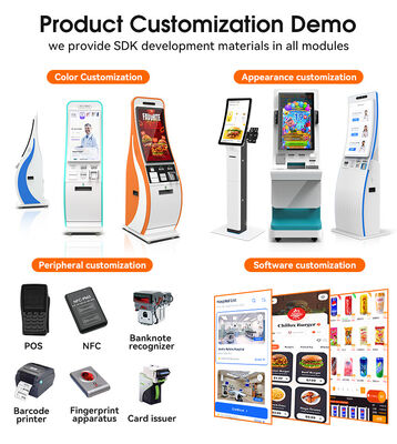 21.5/32 นิ้ว มอนิเตอร์สัมผัส Kiosk การตรวจสอบด้วยตนเองกับ Android / Windows OS และ WiFi / Ethernet / Bluetooth / 3G / 4G การเชื่อมต่อ