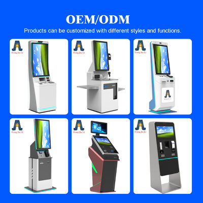โรงแรม Self-Check-In Kiosk พร้อมการชําระค่าใช้จ่ายด้วยรหัส QR และจอสัมผัสสําหรับการบริการตนเองที่ยืนอยู่บนพื้น