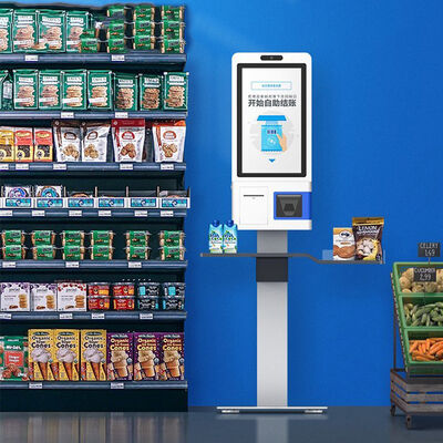 24 นิ้ว ทัช 10 จุด Self-Service Kiosk พร้อมการติดตั้งที่ยืนบนพื้นสําหรับร้านค้าที่ไม่มีคน