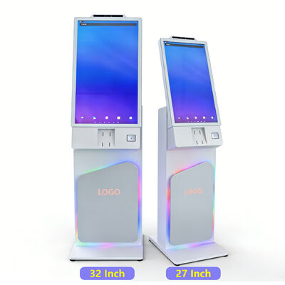 27/32 นิ้วพื้นยืนจอสัมผัส Kiosk Self Service ด้วยความละเอียด 1920X1080 สําหรับการสั่งเองและการใช้งานปฏิสัมพันธ์