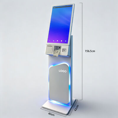 27/32 นิ้วพื้นยืนจอสัมผัส Kiosk Self Service ด้วยความละเอียด 1920X1080 สําหรับการสั่งเองและการใช้งานปฏิสัมพันธ์