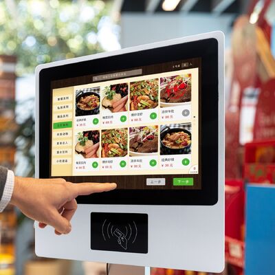 12.1 นิ้ว โคสก์ Self-service ที่ติดตั้งติดผนัง พร้อมจอสัมผัสขนาด 10 จุด สําหรับใช้ในห้อง