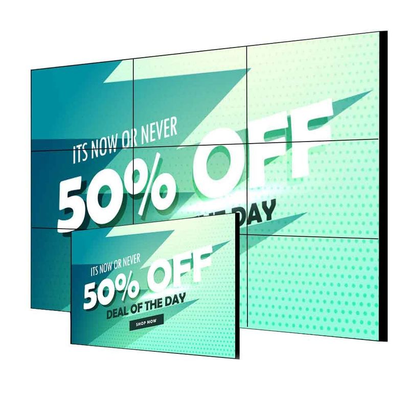 Ultra Narrow Edge UHD LCD Splicing Screen 55 นิ้ว 3.5 มิลลิเมตร ภาพในห้อง