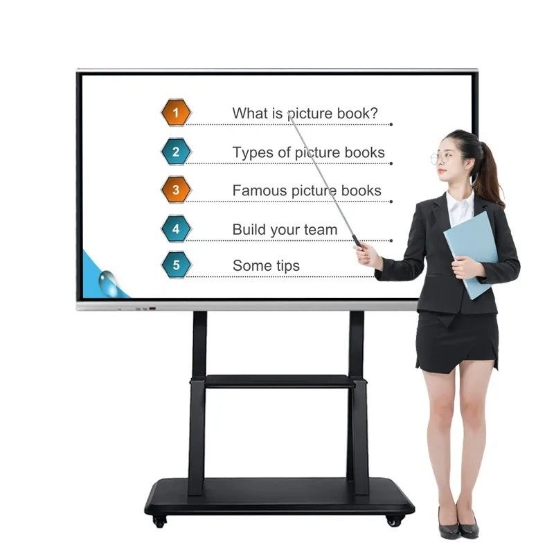 100 นิ้ว 4K UHD Interactive Whiteboard กับ 20 จุด Multi-Touch Smart Board สําหรับห้องเรียน
