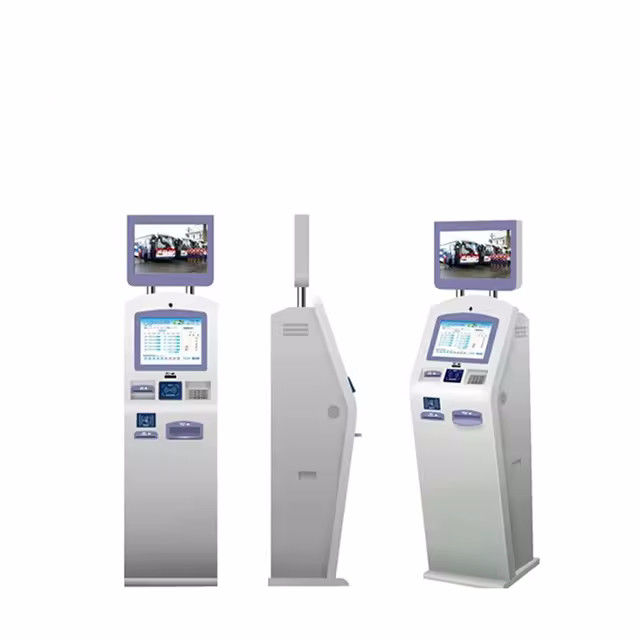 110-240V AC คิโอสก์บริการตนเอง พร้อมการจําหน่ายล็อกโก้และการอ่านการ์ดแบบไร้สัมผัส