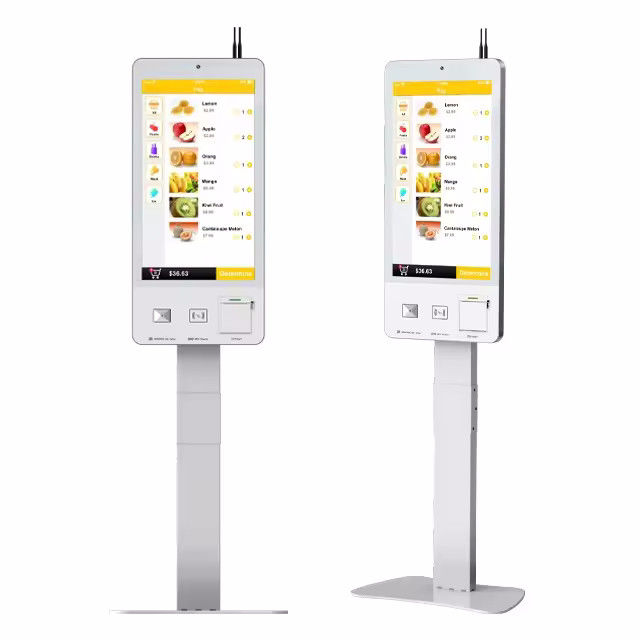ระบบ POS บริการตนเองแบบสัมผัสพร้อมการจดจำใบหน้า ไฟ LED และหน้าจอขนาด 21.5/24/27 นิ้ว